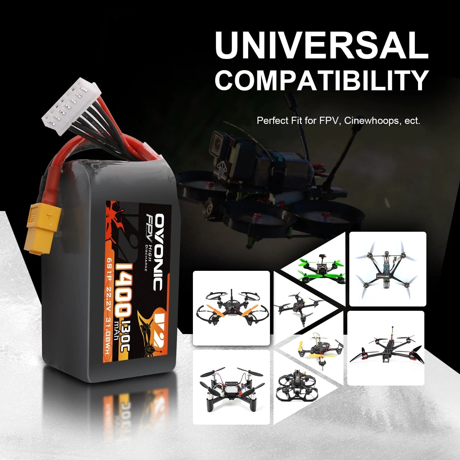 Ovonic 6S LiPo Battery 22.2V 1 - Walksnail Avatar Hd Goggles X recension och pris